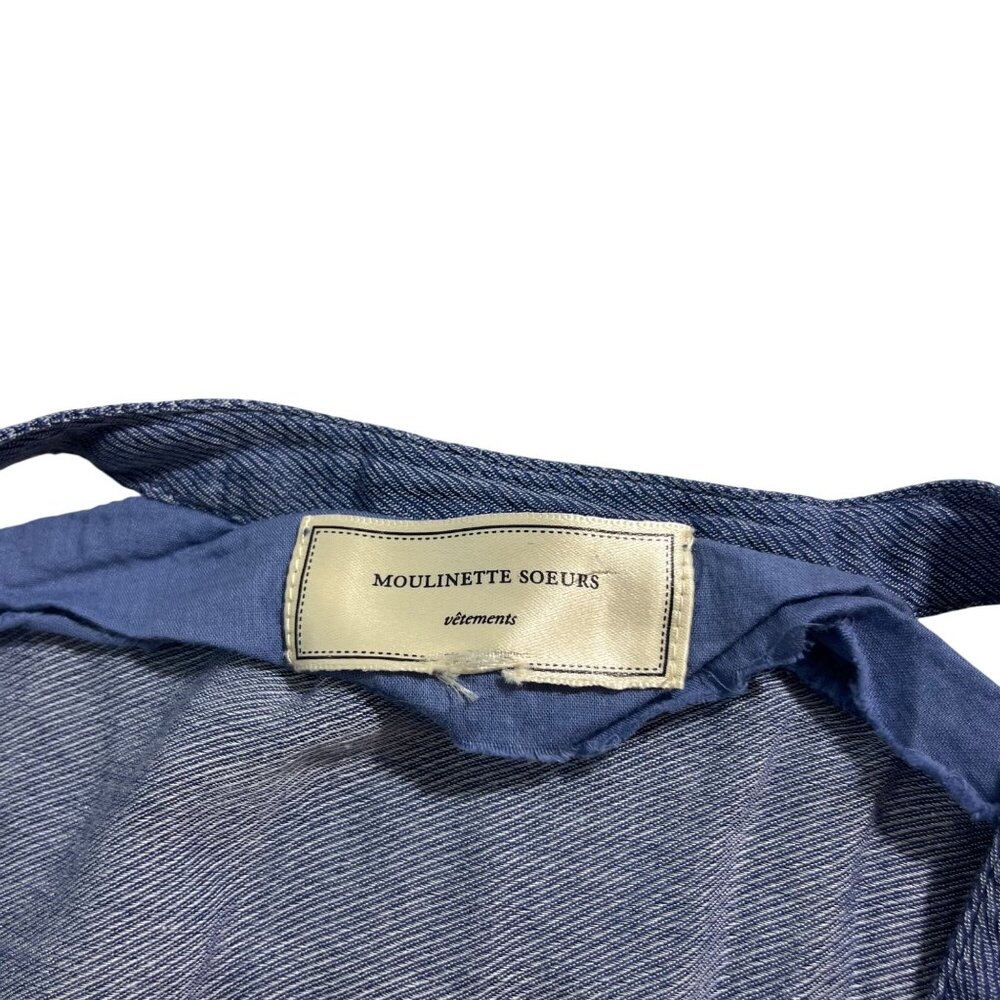 Closet Closing Sale! Anthropologie Waters shirt dress blue white button down L - Picture 5 of 8